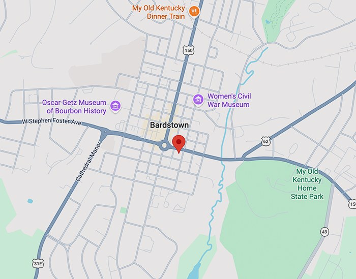 Map of Bardstown, Kentucky