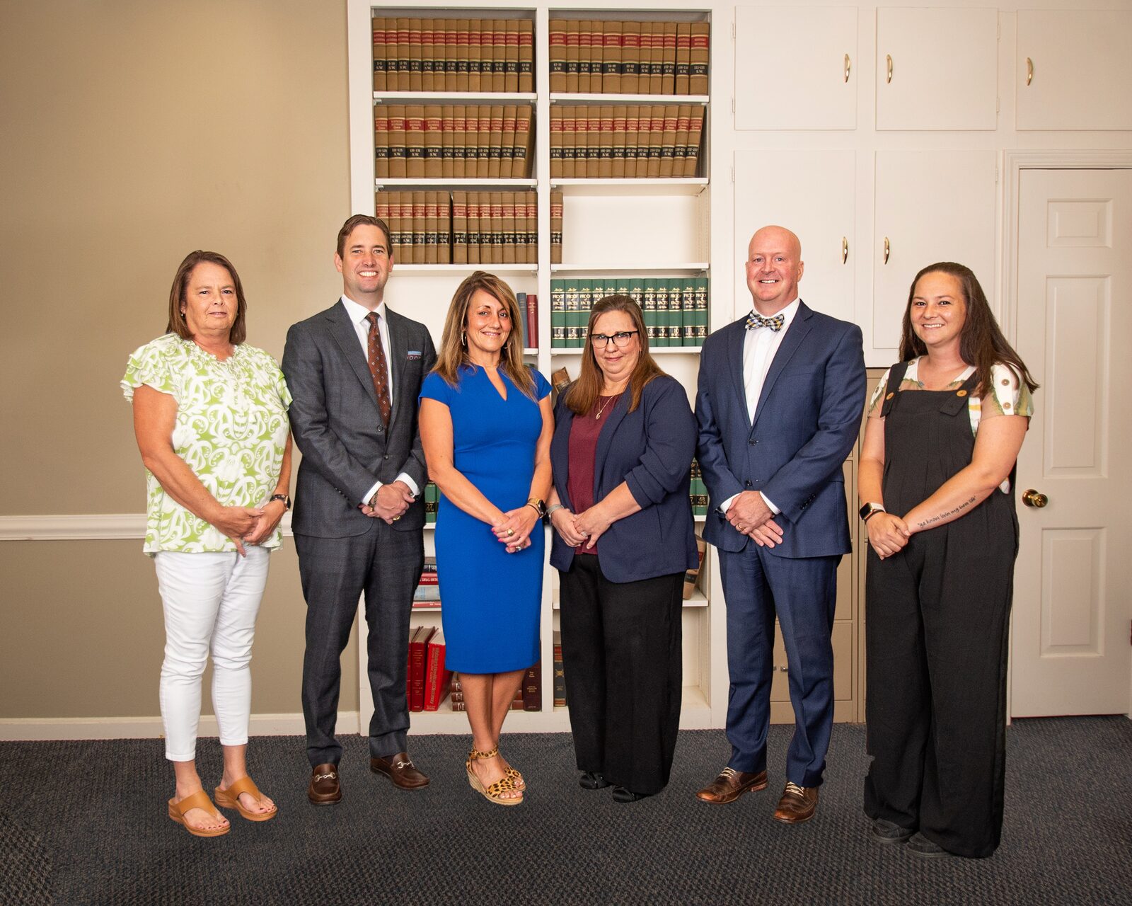 The Kentucky Asset Protection team in the law library of the firm office in Bardstown, Kentucky